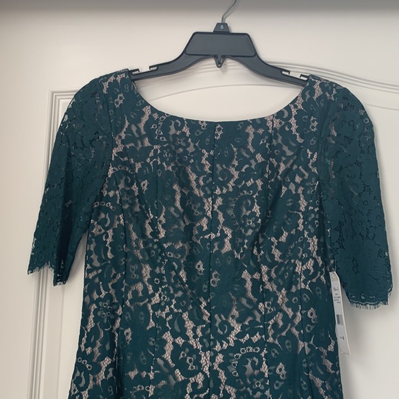 Elisa J Midi Lace Dress, Dark Green, Size 8 - Picture 2 of 9
